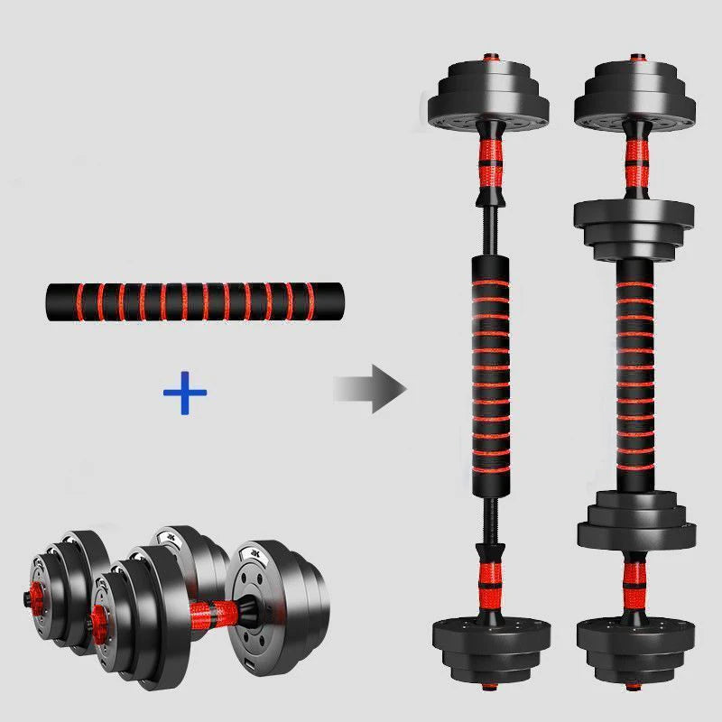 Adjustable Dumbbell Barbell Set 5–44lbs Home Gym Strength Training