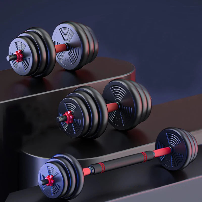Adjustable Dumbbell Barbell Set 5–44lbs Home Gym Strength Training