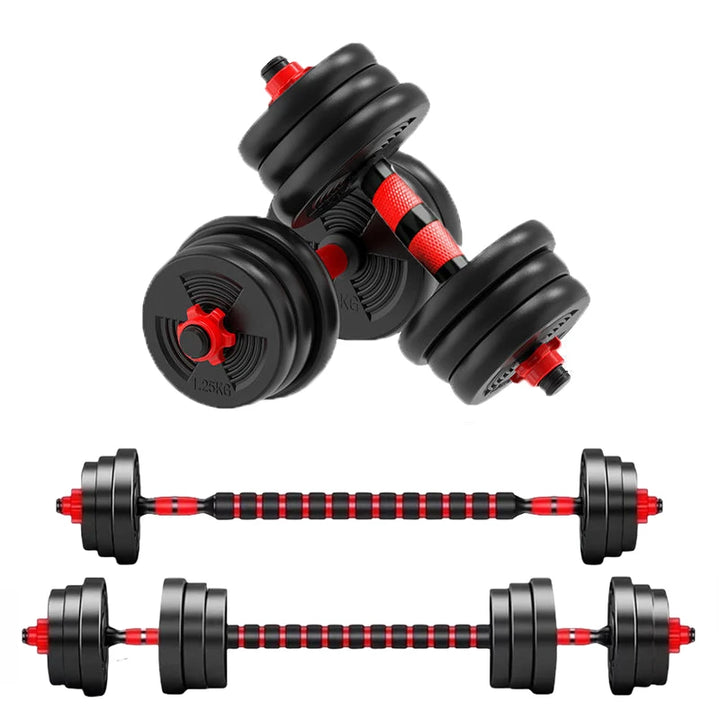 Adjustable Dumbbell Barbell Set 5–44lbs Home Gym Strength Training