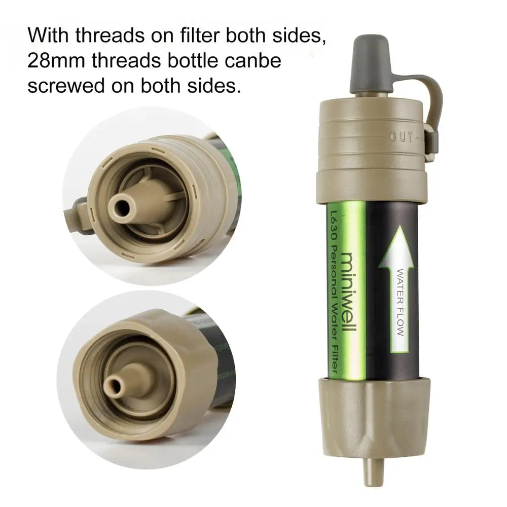 Portable Water Filter Straw Camping Survival Emergency Purification Miniwell L630