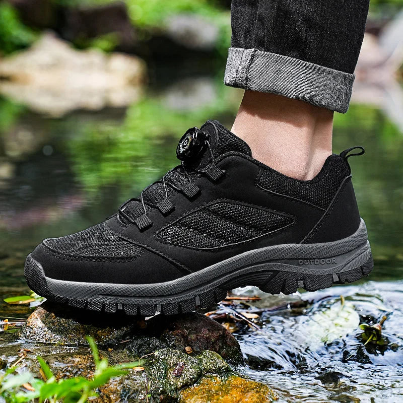 Men Outdoor Hiking Shoes Rotating Buckle Anti Slip Sports Sneakers