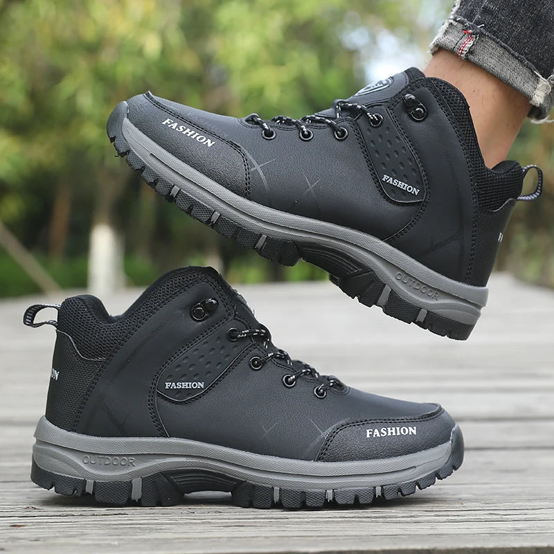 Retro Men Hiking Boots Waterproof Anti Slip Outdoor Camping Shoes