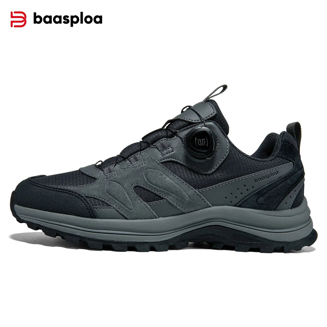 Baasploa Men Hiking Shoes Breathable Non Slip Outdoor Walking Sneakers