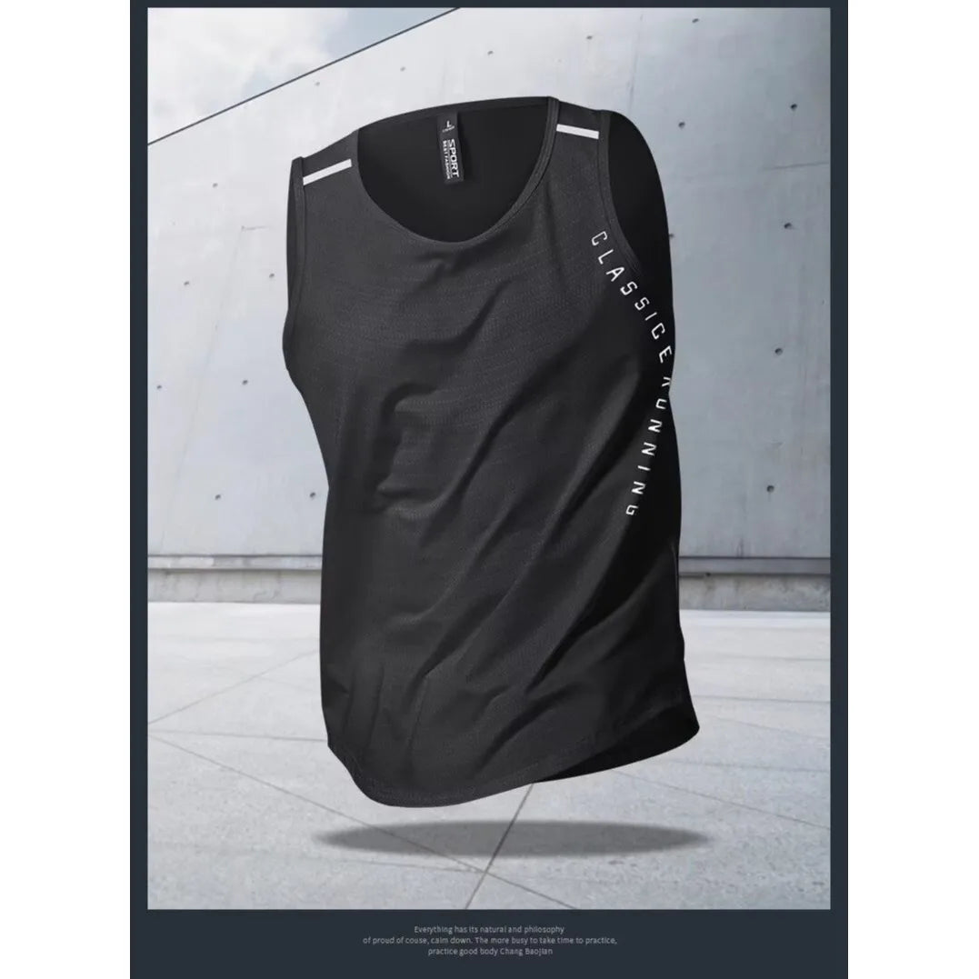 Men’s Ice Silk Sports Vest Quick Dry Sleeveless Running Top
