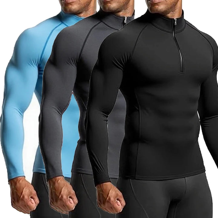 Men’s Slim Fit Long Sleeve Gym Compression Running Sports Shirt