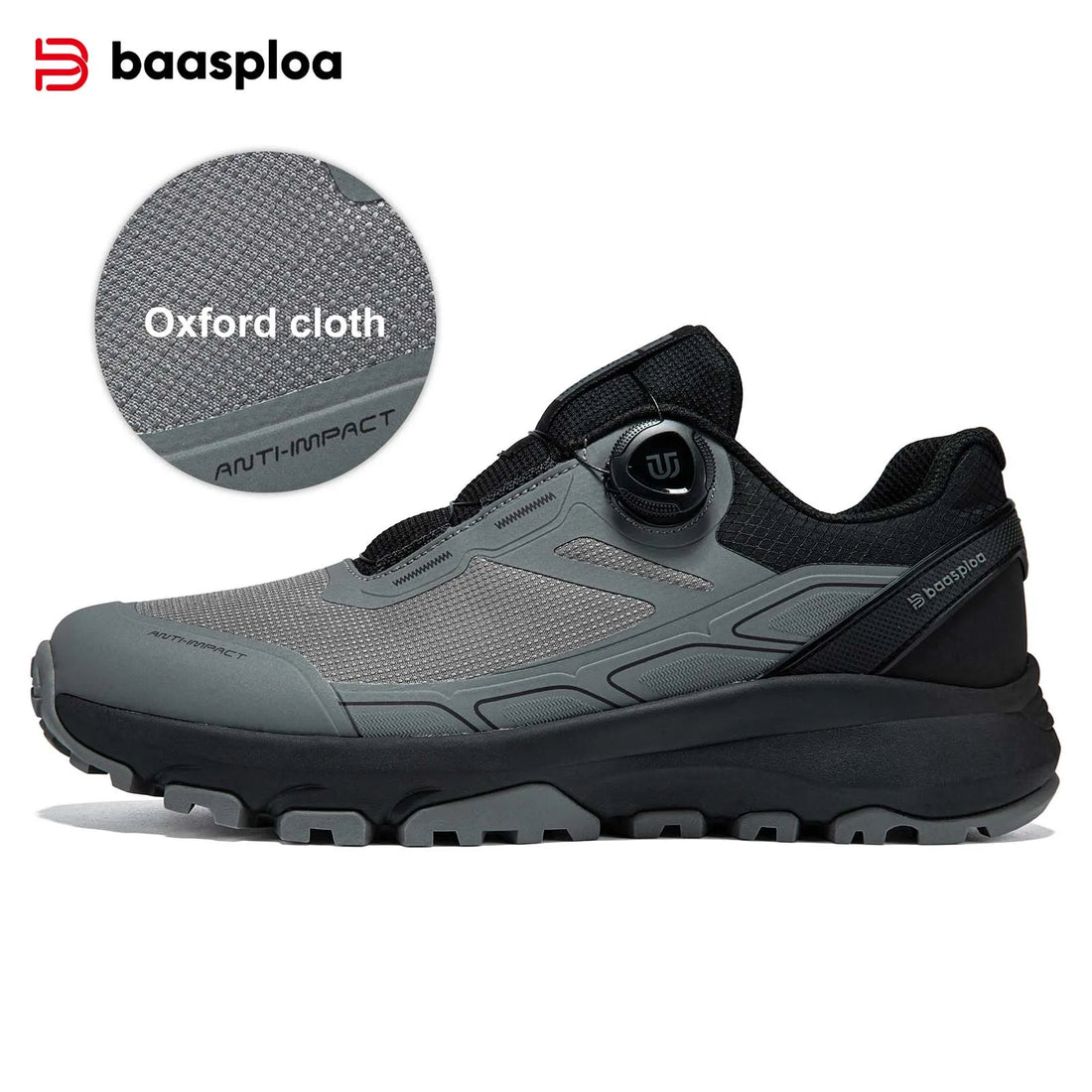 Baasploa Men Hiking Shoes Breathable Non Slip Outdoor Walking Sneakers