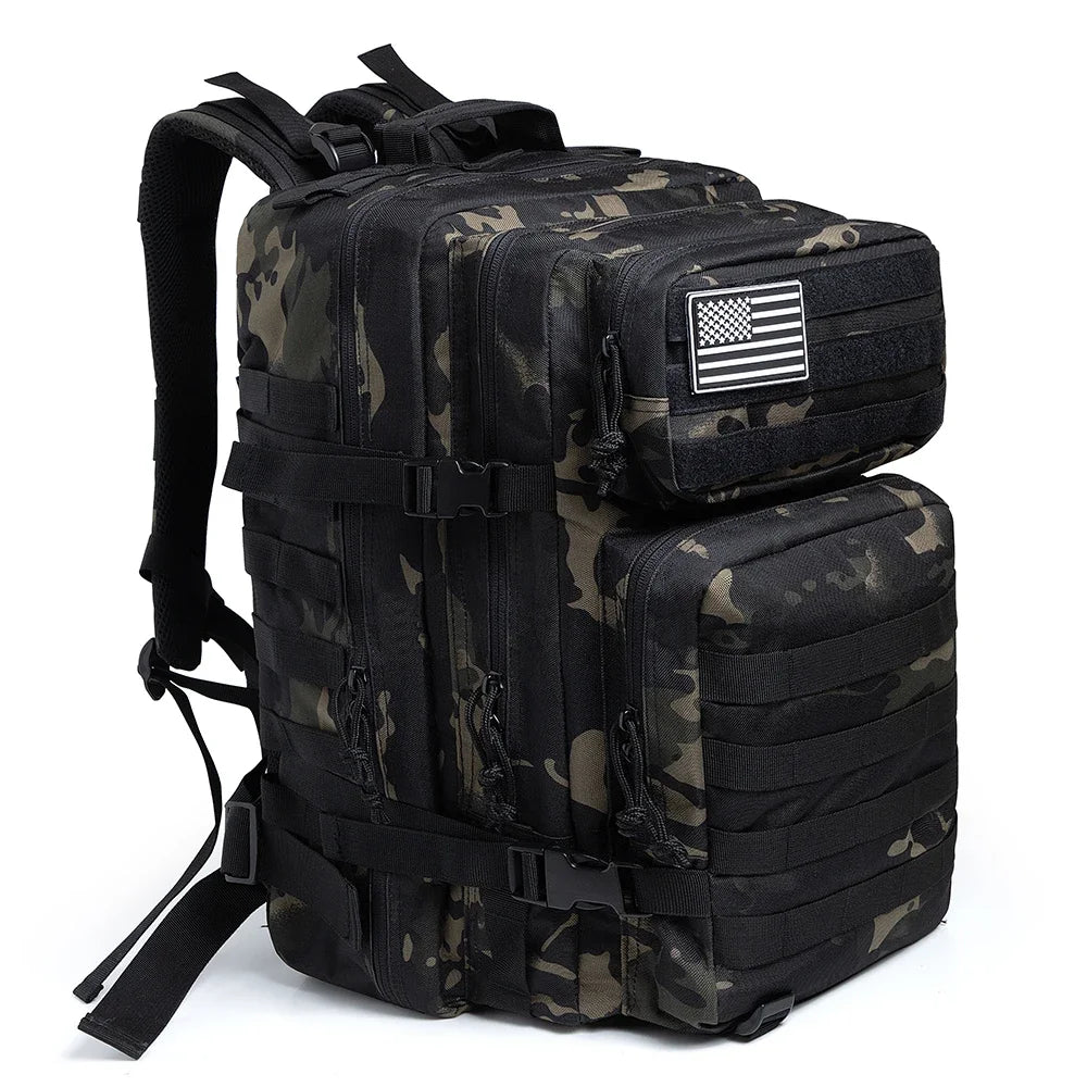 45L Tactical Backpack Large Capacity MOLLE Hiking Camping Outdoor Bag
