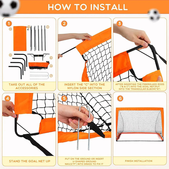Pop Up Football Goal Net Garden Soccer Training Backyard Set