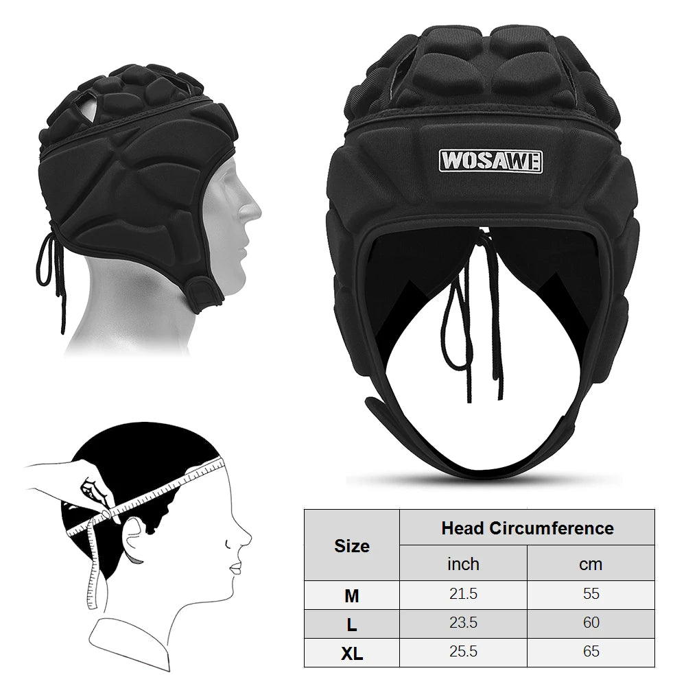 Adjustable Football Helmet Goalie Head Guard Rugby Soccer Sports Helmet