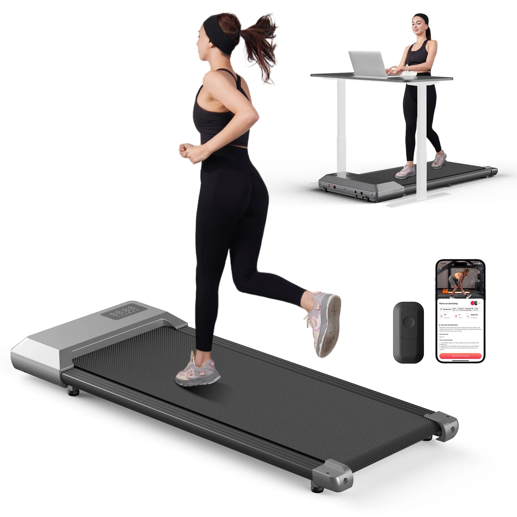 2.5HP 300lbs Folding Treadmill Walking Pad Home Fitness Machine