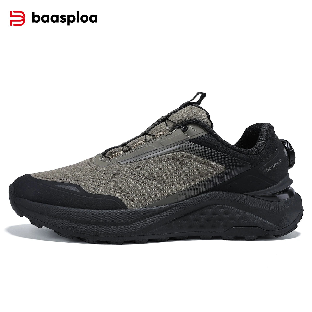 Baasploa Men Hiking Shoes Breathable Non Slip Outdoor Walking Sneakers