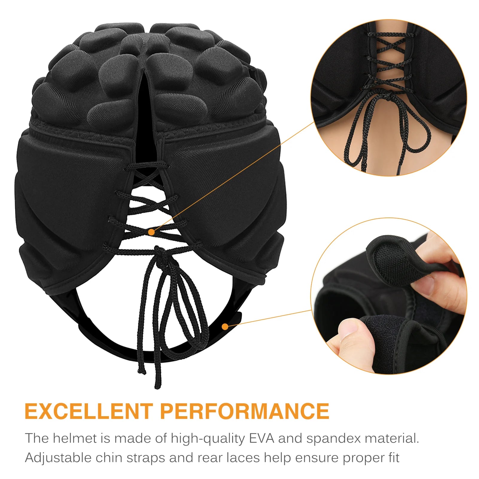 Adjustable Football Helmet Goalie Head Guard Rugby Soccer Sports Helmet