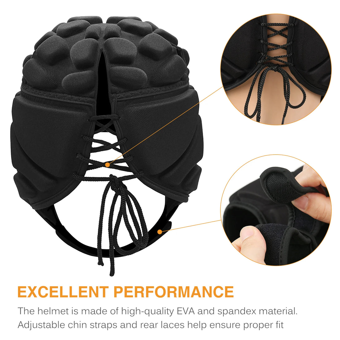 Adjustable Football Helmet Goalie Head Guard Rugby Soccer Sports Helmet
