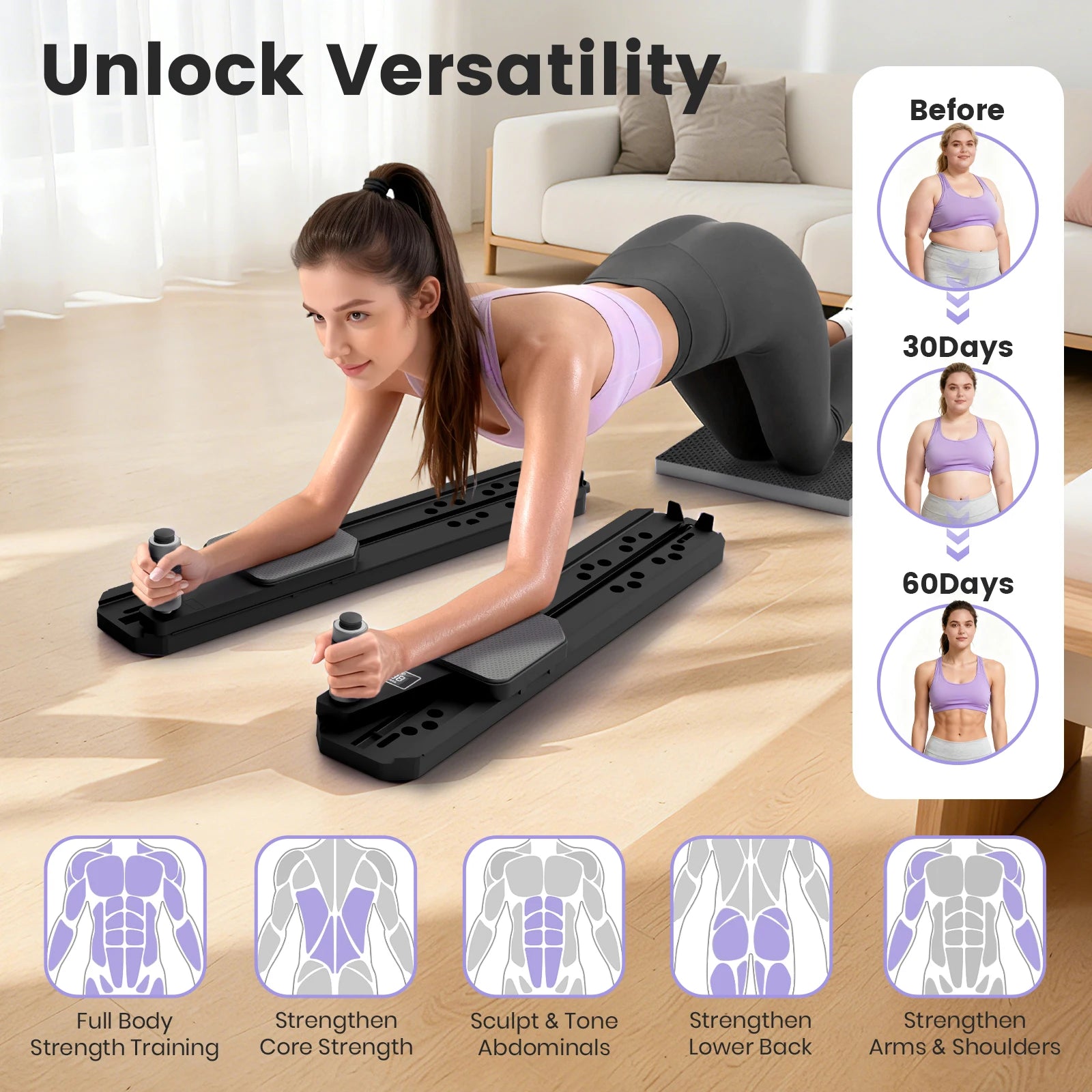Foldable Pilates Board Core Ab Workout Smart Balance Fitness Equipment