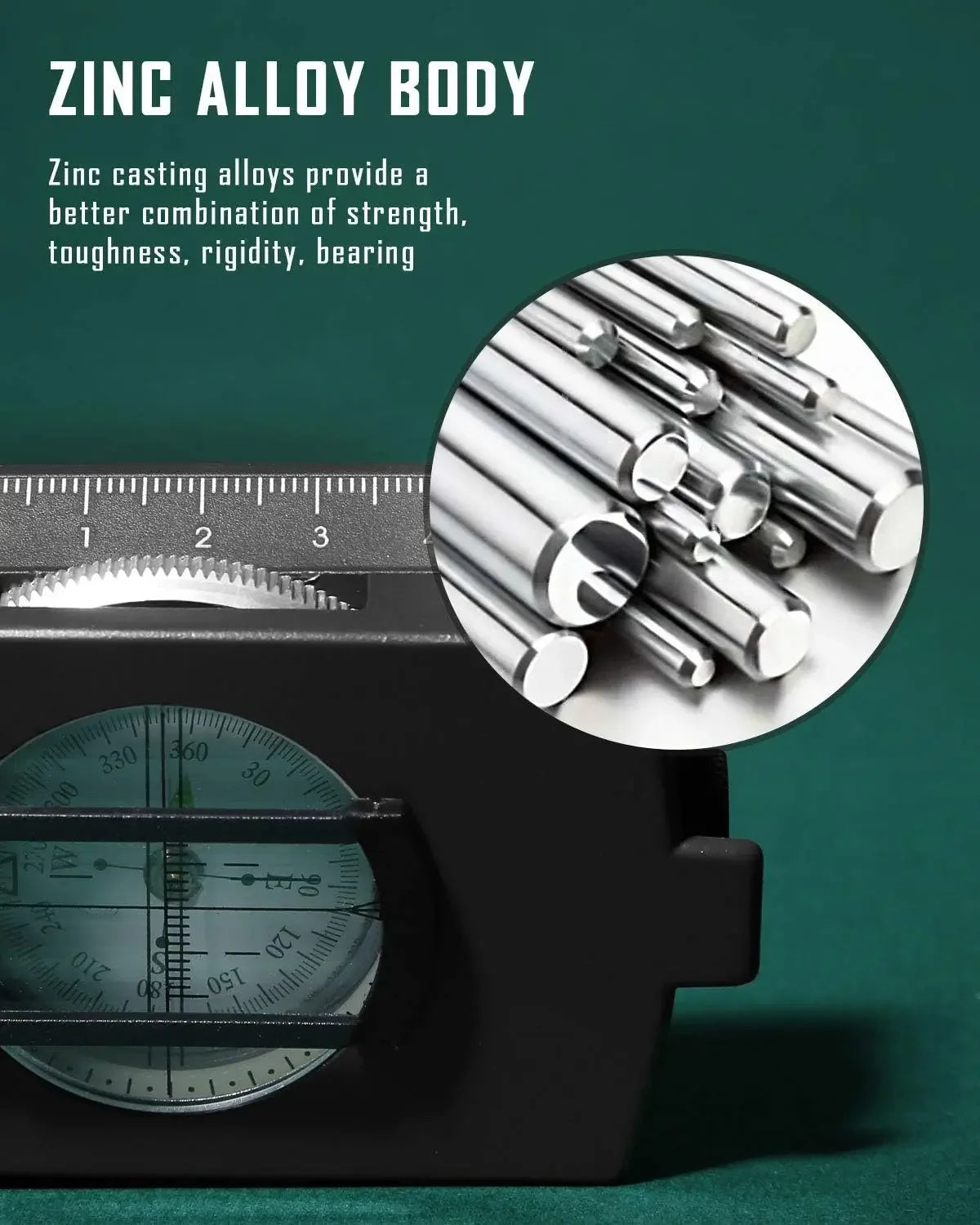 Tactical Survival Compass High Precision Metal Luminous Outdoor Navigation Tool