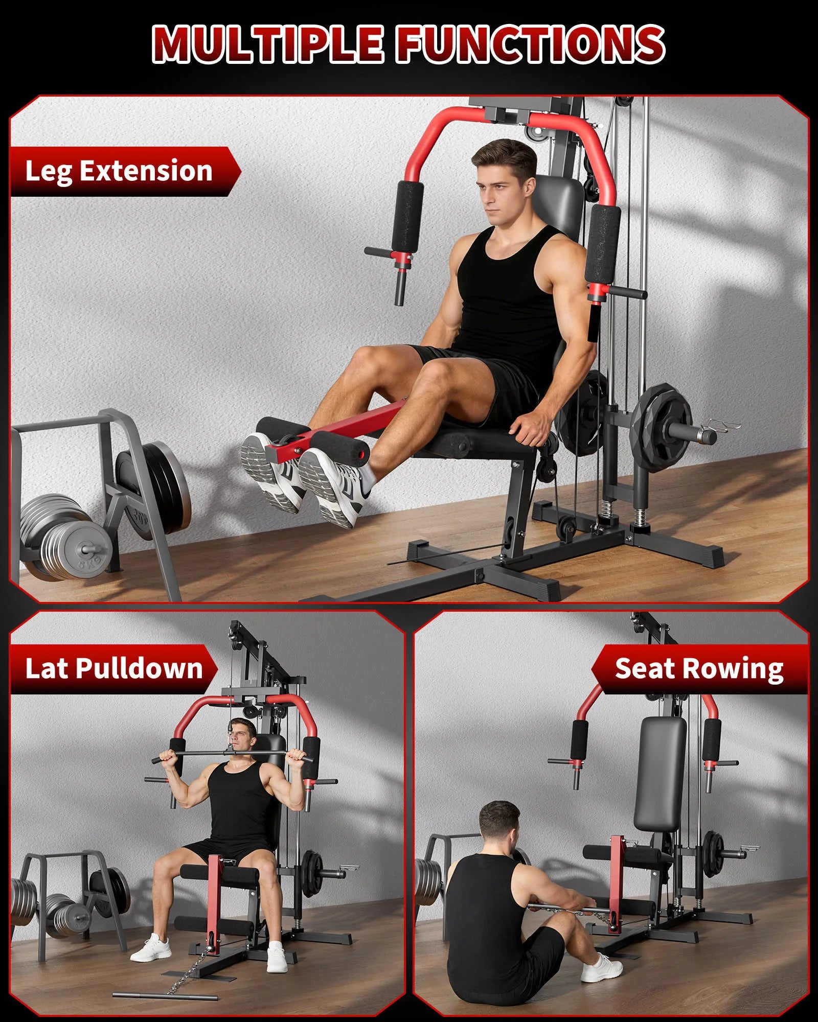 5-in-1 Home Gym Machine Full Body Strength Training Equipment