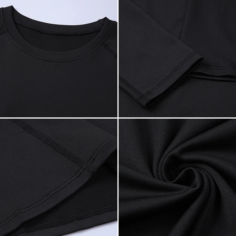 Men’s Compression Long Sleeve Running Shirt Quick Dry Gym Fitness