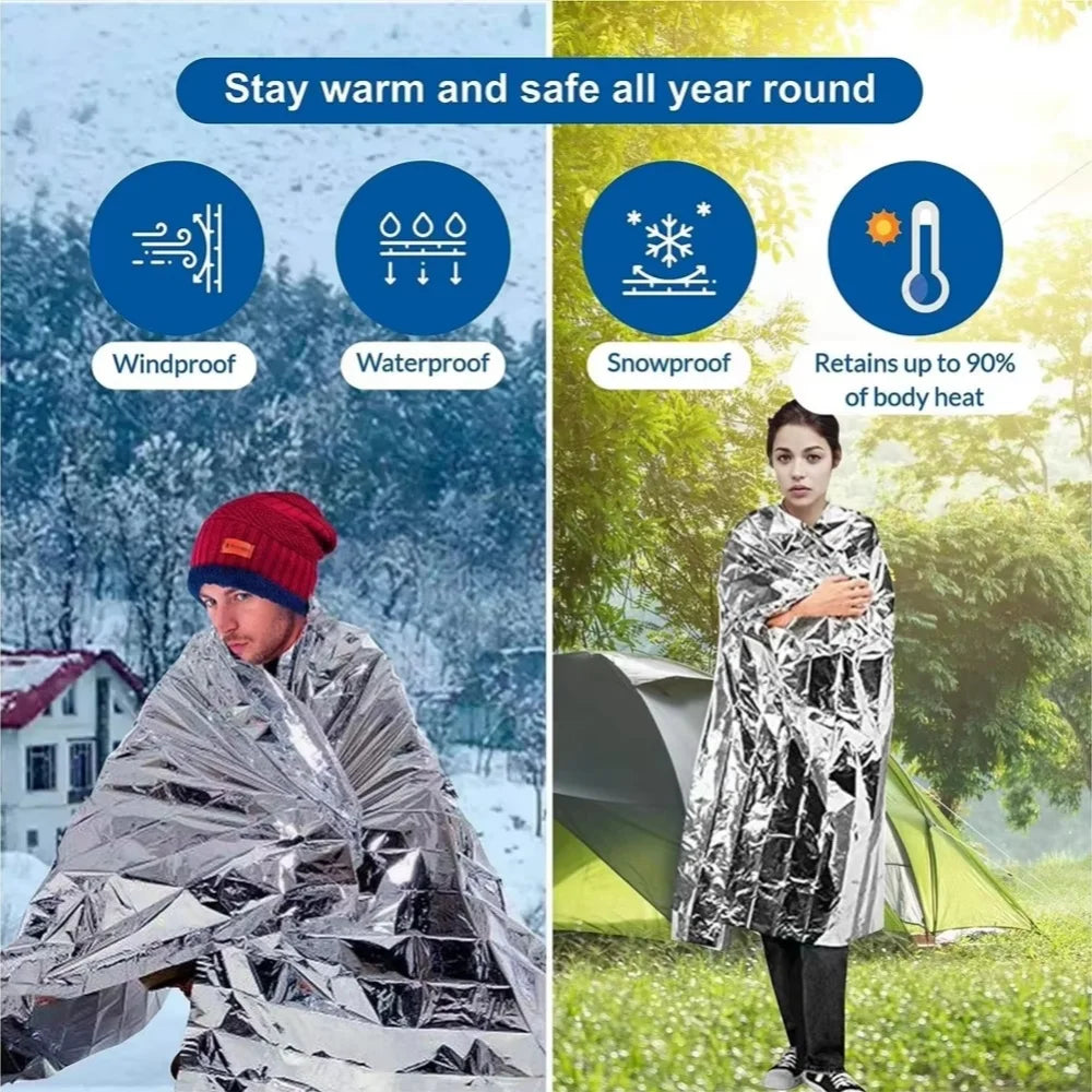 Emergency Survival Thermal Blanket Waterproof Foil First Aid Rescue Sheet