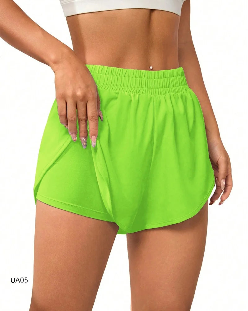 Women’s 2 in 1 Flowing Quick Dry Running Yoga Gym Shorts
