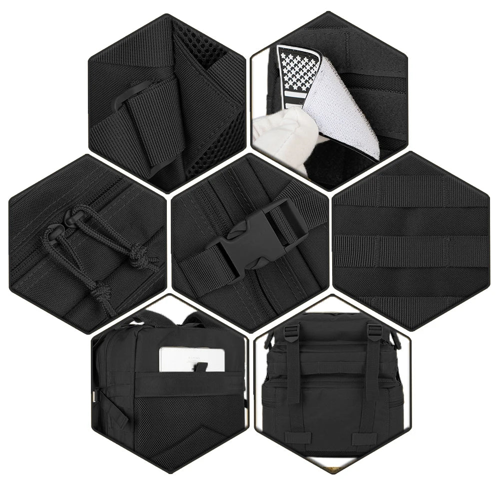 45L Tactical Backpack Large Capacity MOLLE Hiking Camping Outdoor Bag