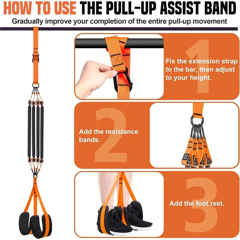 Resistance Pull Up Assistance Bands Set Strength Training Workout Bands