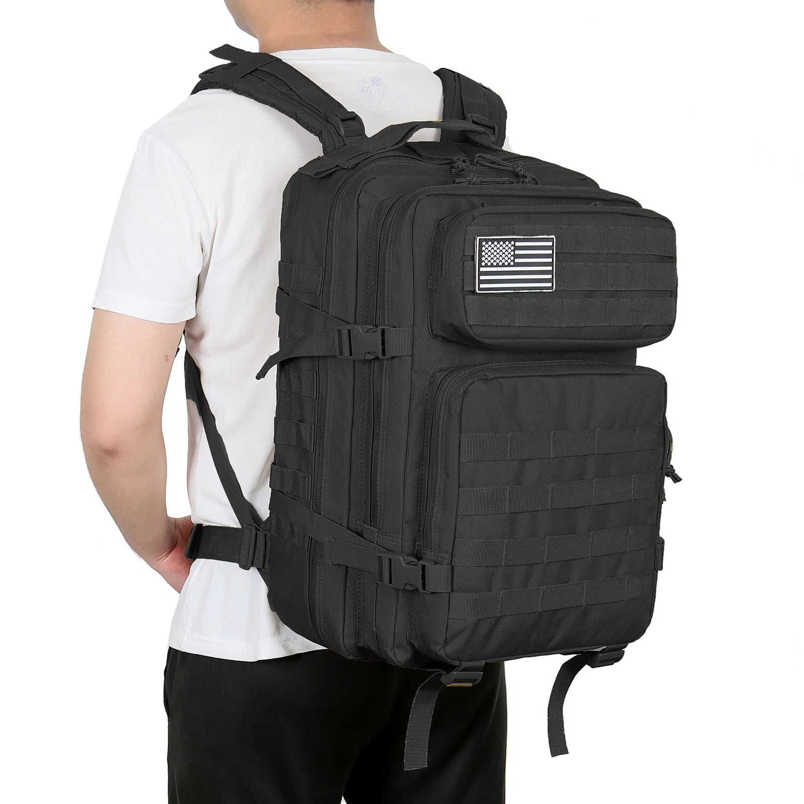 45L Tactical Backpack Large Capacity MOLLE Hiking Camping Outdoor Bag