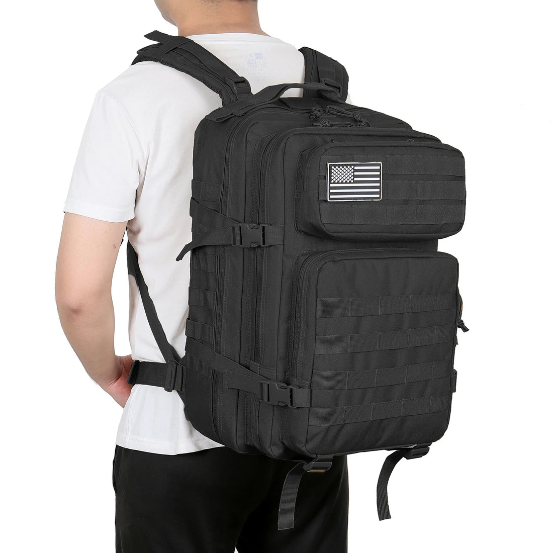 45L Tactical Backpack Large Capacity MOLLE Hiking Camping Outdoor Bag