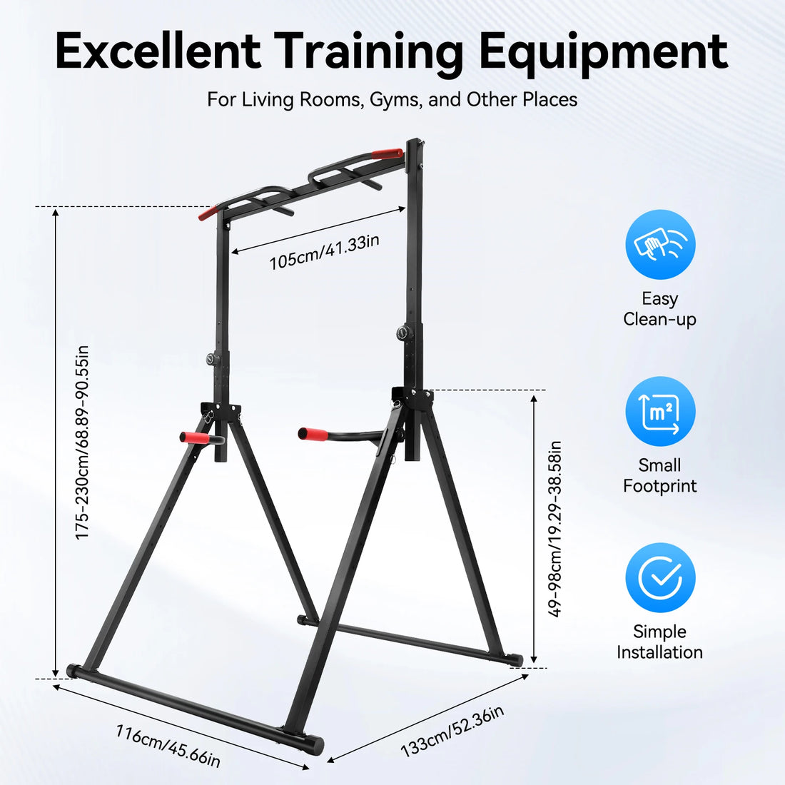 Adjustable Pull Up Bar Foldable Home Gym Strength Training Station