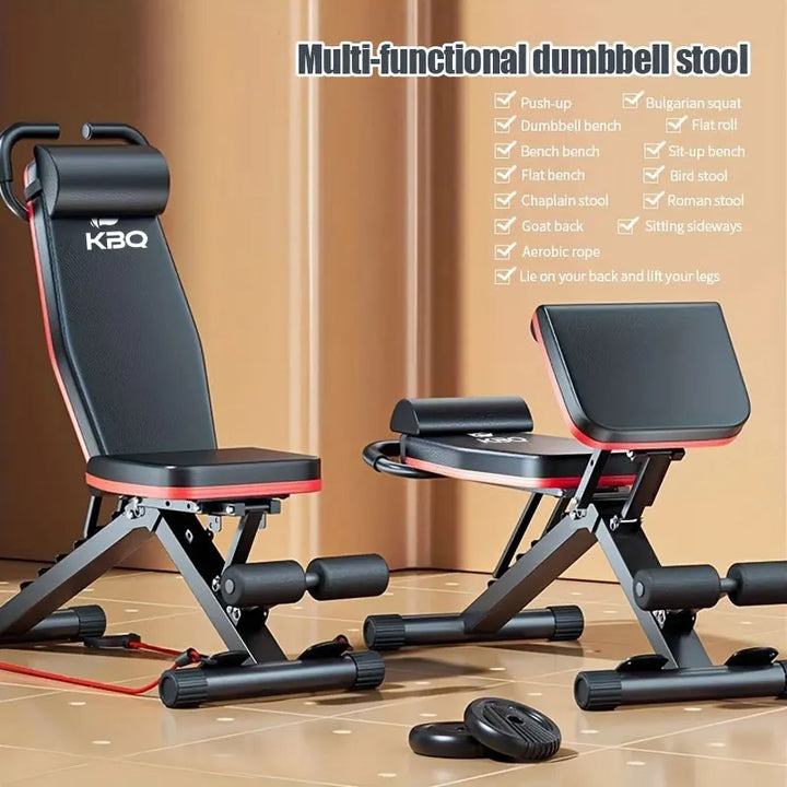Multi-Functional Folding Fitness Bench Adjustable Roman Chair Dumbbell Bench