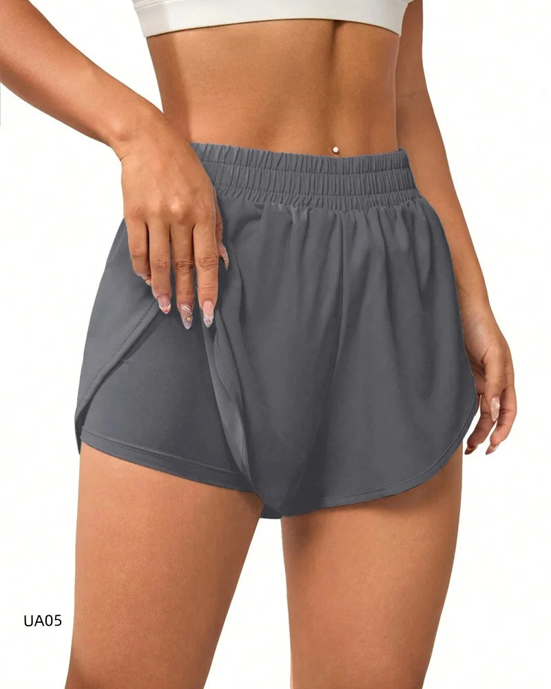 Women’s 2 in 1 Flowing Quick Dry Running Yoga Gym Shorts