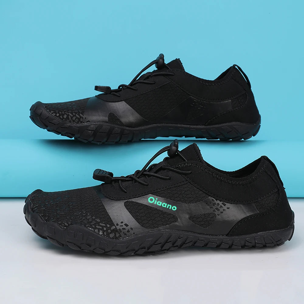 Wide Toe Barefoot Shoes Unisex Aqua Beach Sports Sneakers Black