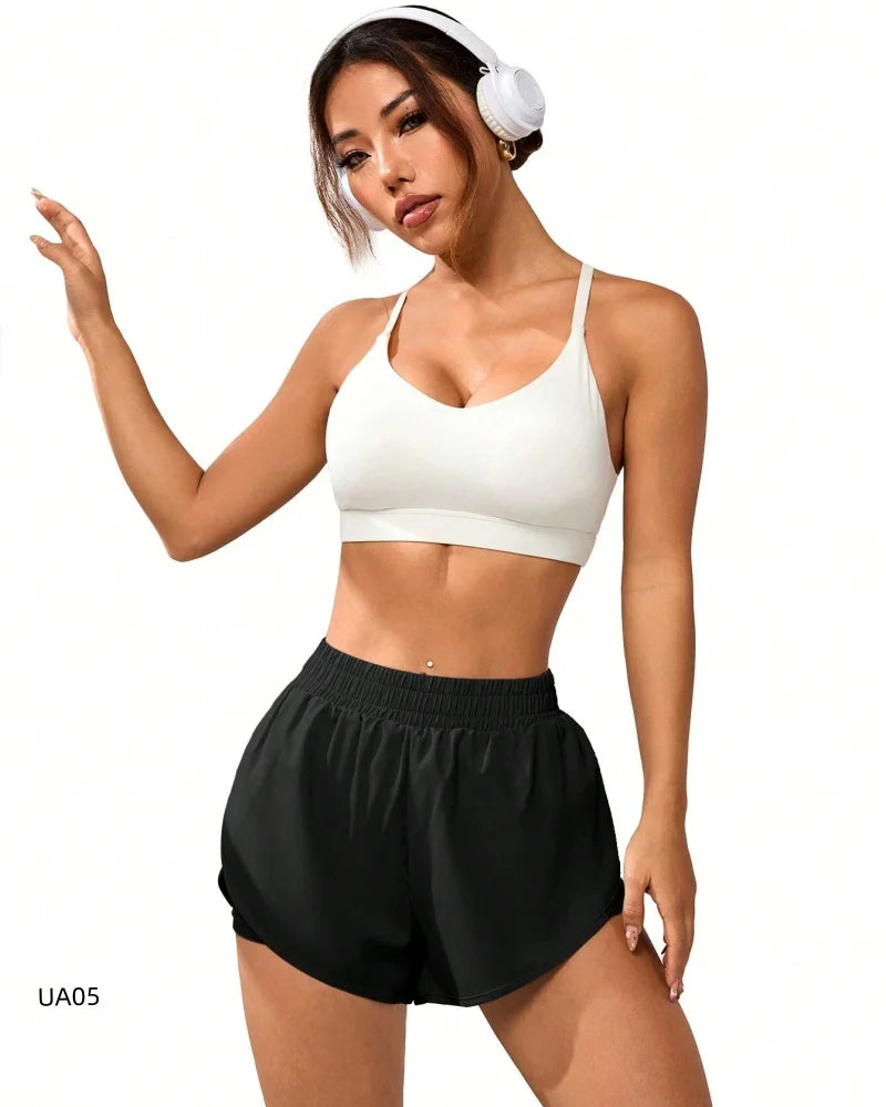 Women’s 2 in 1 Flowing Quick Dry Running Yoga Gym Shorts