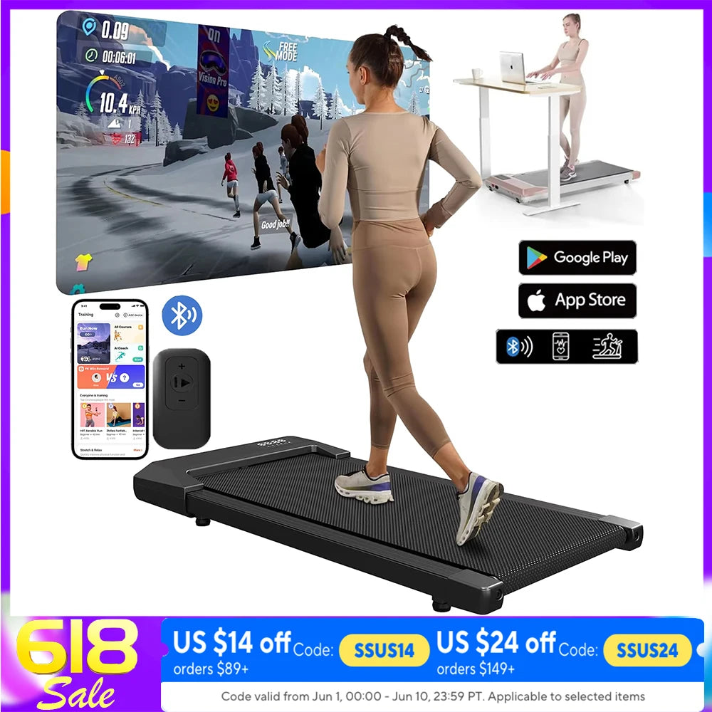 2.5HP 300lbs Folding Treadmill Walking Pad Home Fitness Machine