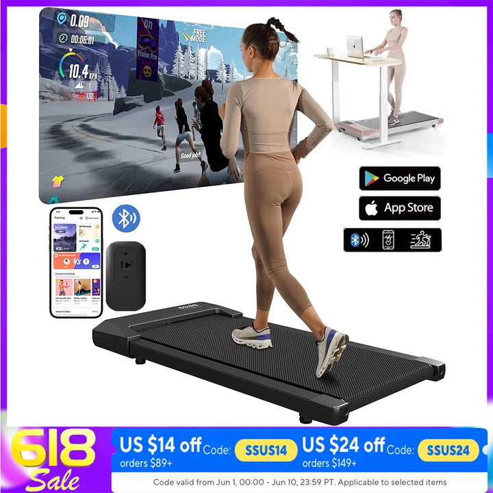 2.5HP 300lbs Folding Treadmill Walking Pad Home Fitness Machine