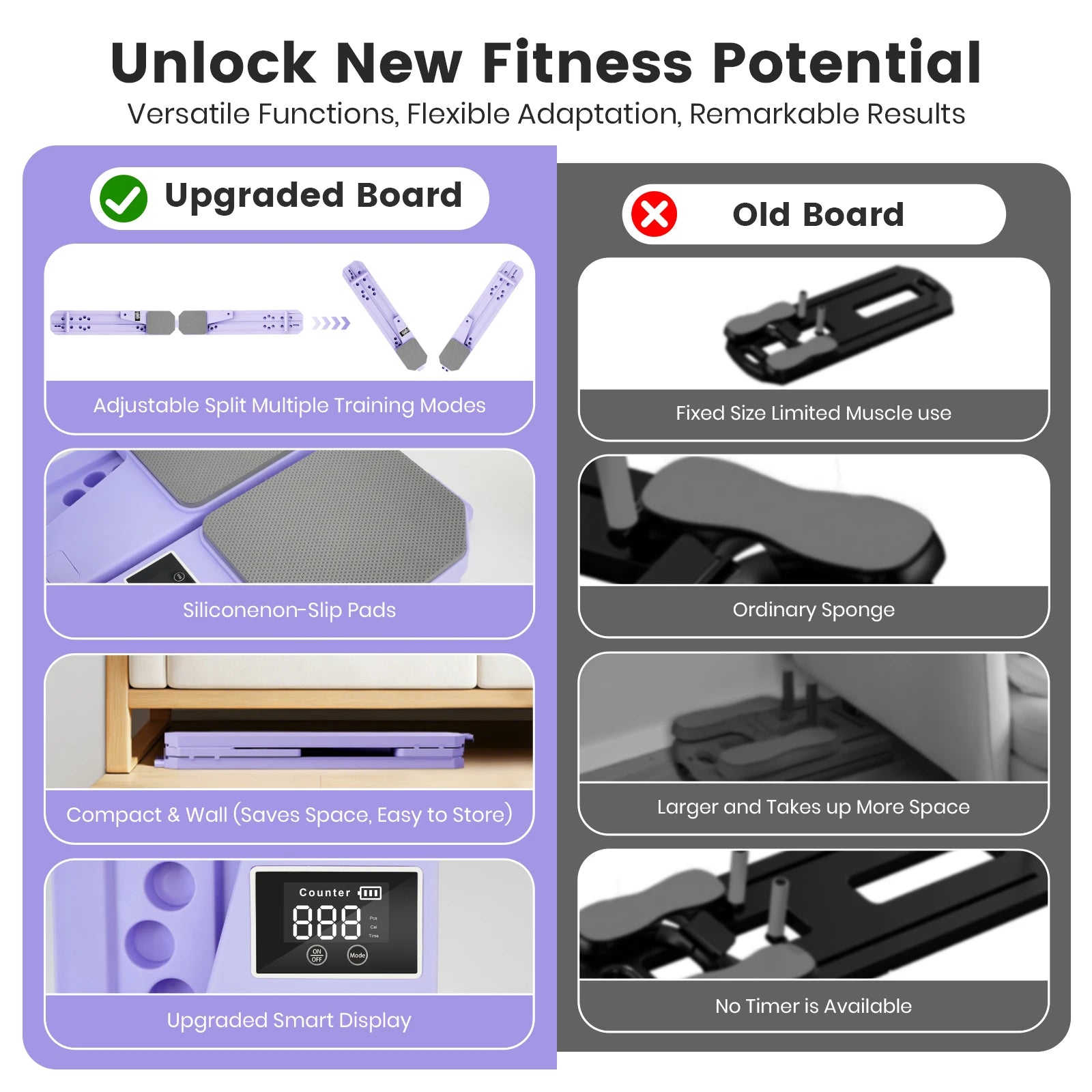 Foldable Pilates Board Core Ab Workout Smart Balance Fitness Equipment