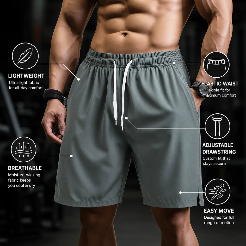 Men’s Sport Shorts 2026 Breathable Quick Dry Tennis Running Shorts