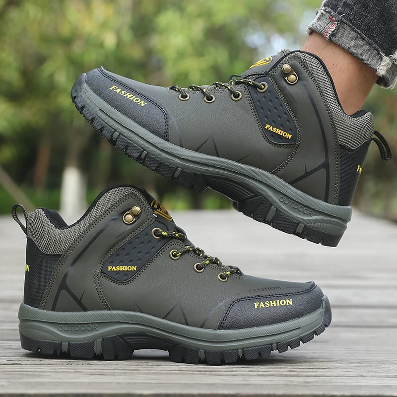 Retro Men Hiking Boots Waterproof Anti Slip Outdoor Camping Shoes