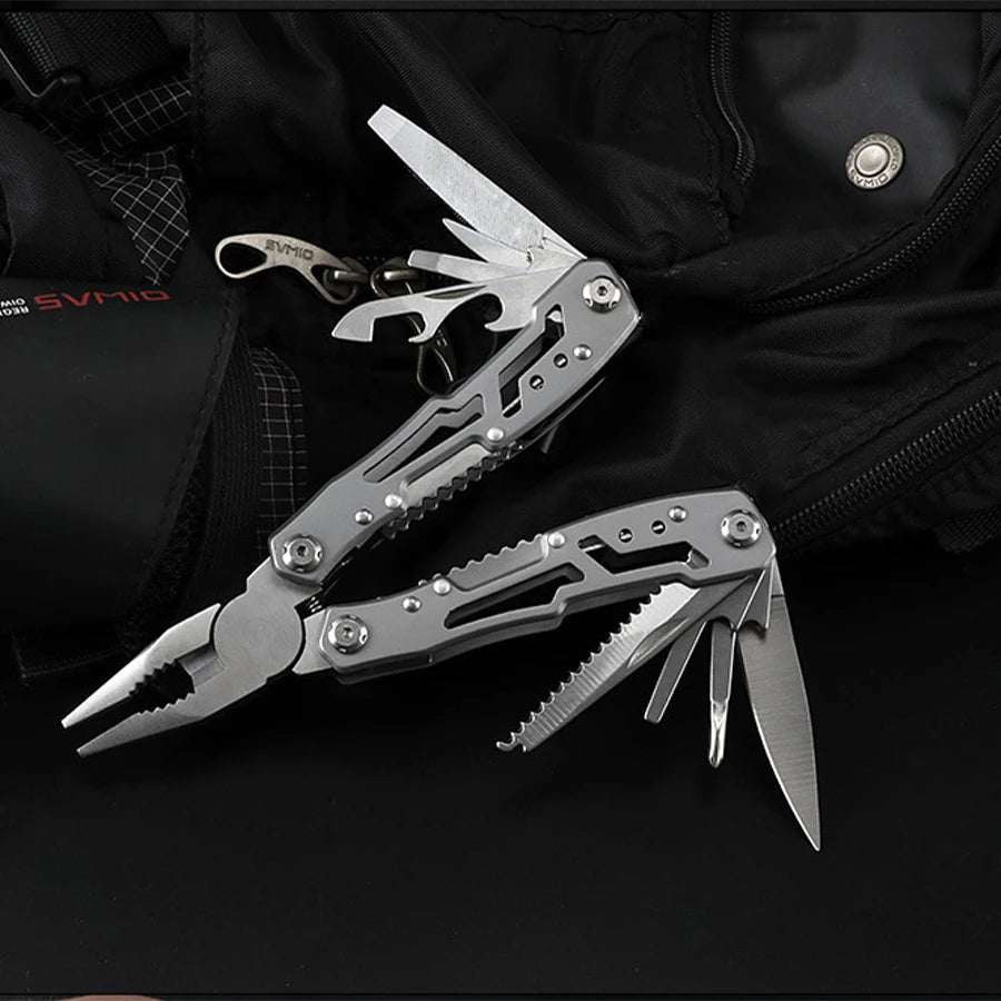 Stainless Steel Camping Multitool Folding Knife Pliers Survival Hiking Tool