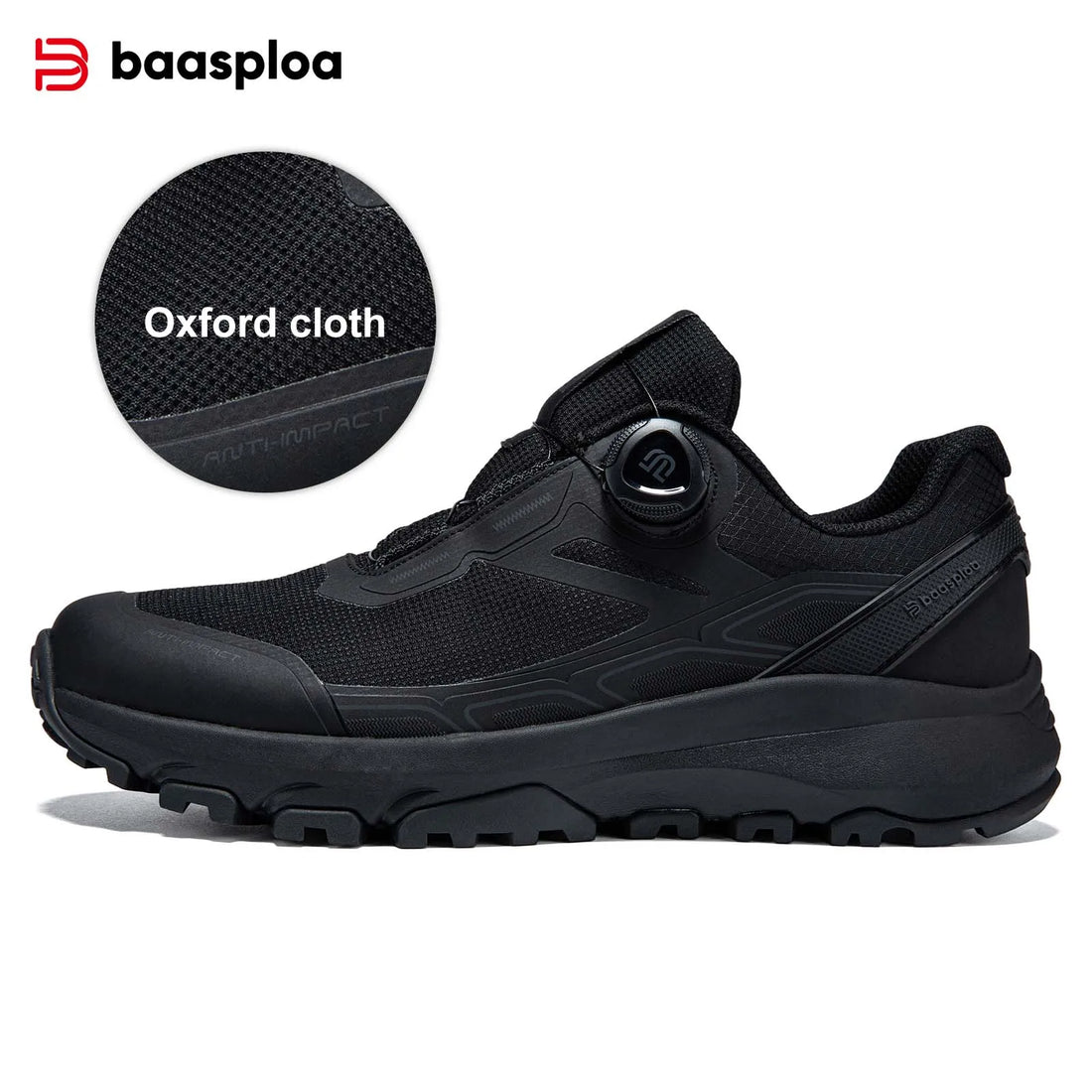 Baasploa Men Hiking Shoes Breathable Non Slip Outdoor Walking Sneakers