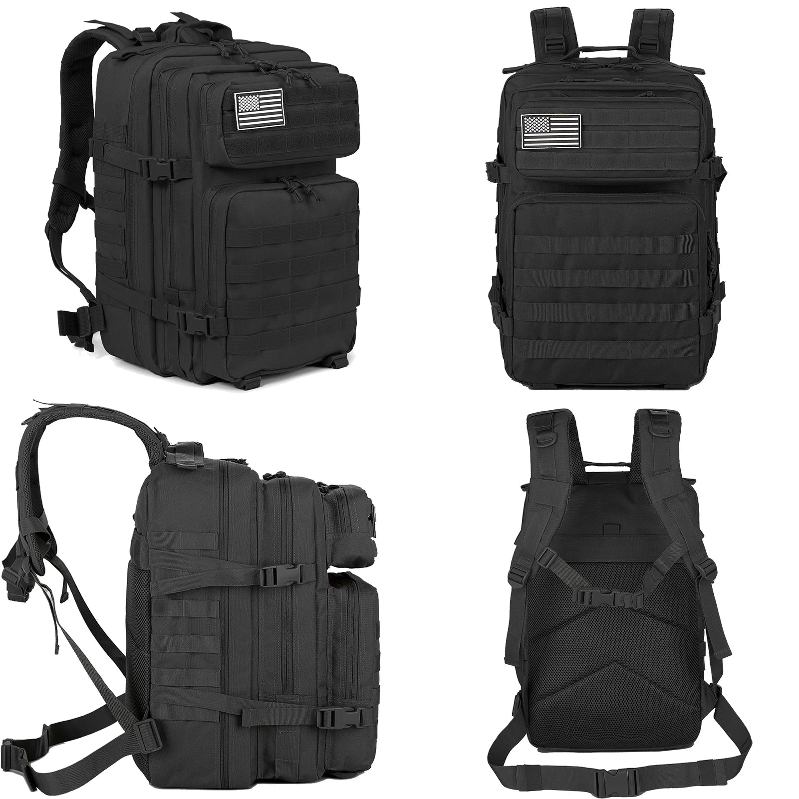 45L Tactical Backpack Large Capacity MOLLE Hiking Camping Outdoor Bag
