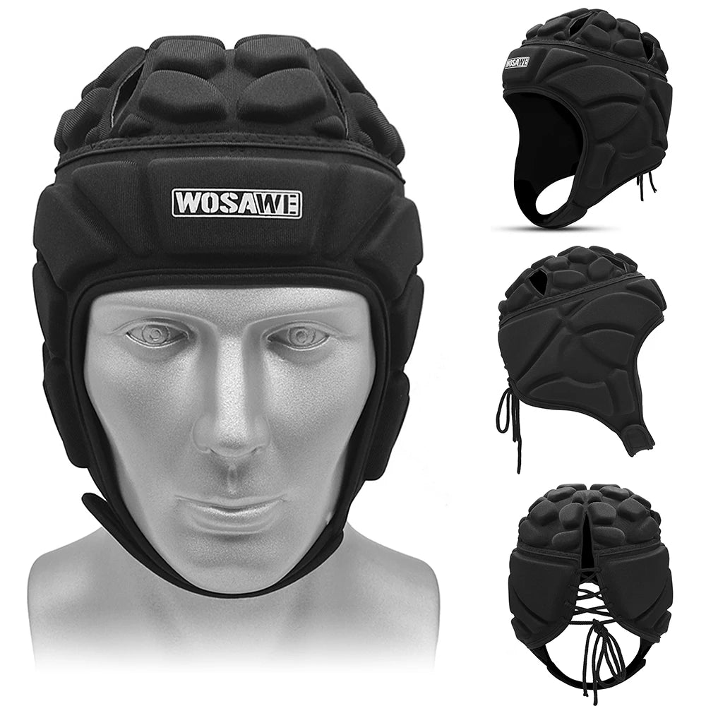 Adjustable Football Helmet Goalie Head Guard Rugby Soccer Sports Helmet