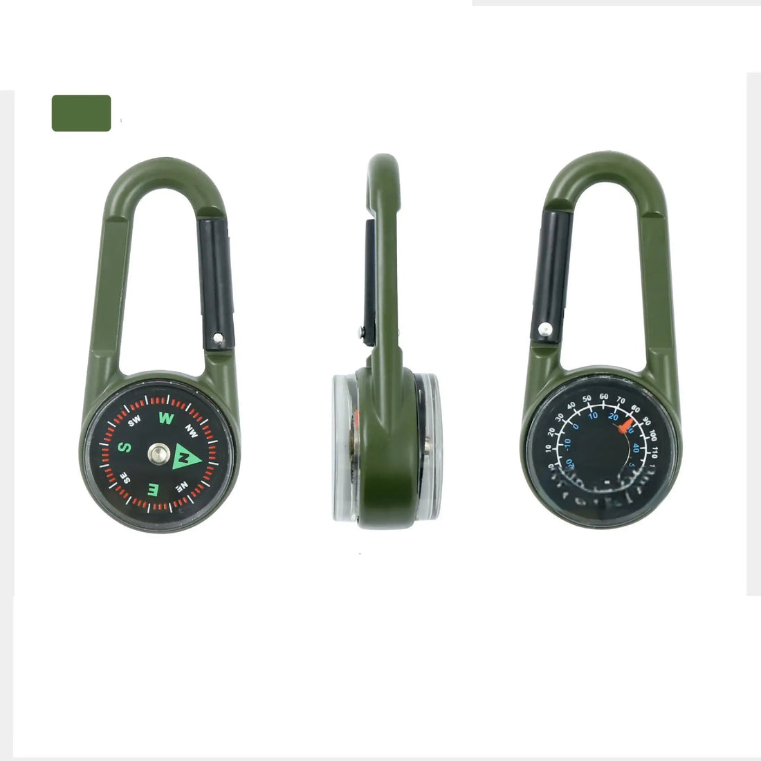Zinc Alloy Compass Thermometer Keychain Outdoor Camping Hiking Tool