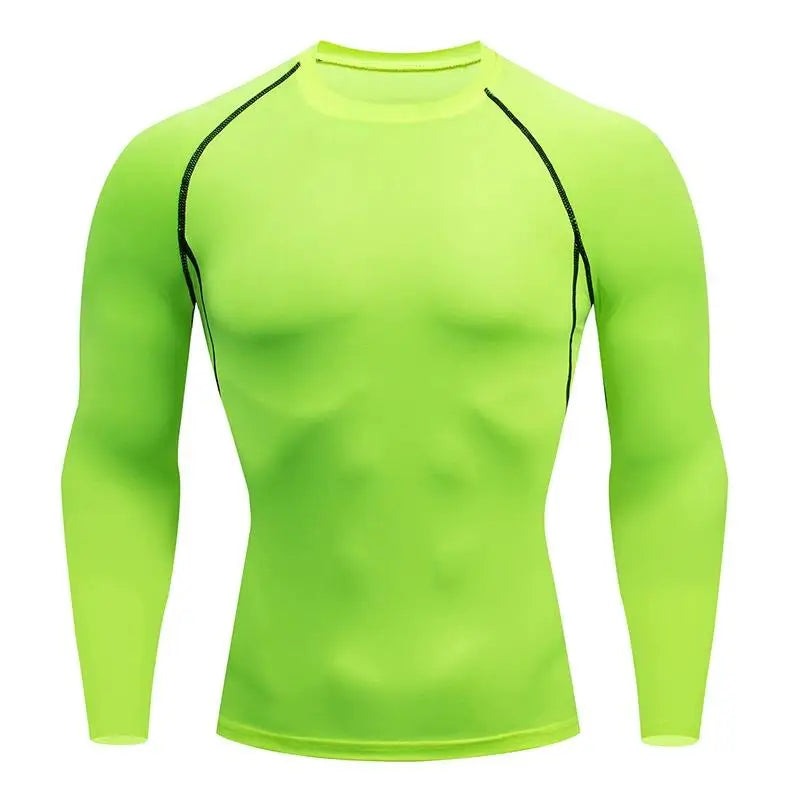 Men’s Compression Long Sleeve Running Shirt Quick Dry Gym Fitness