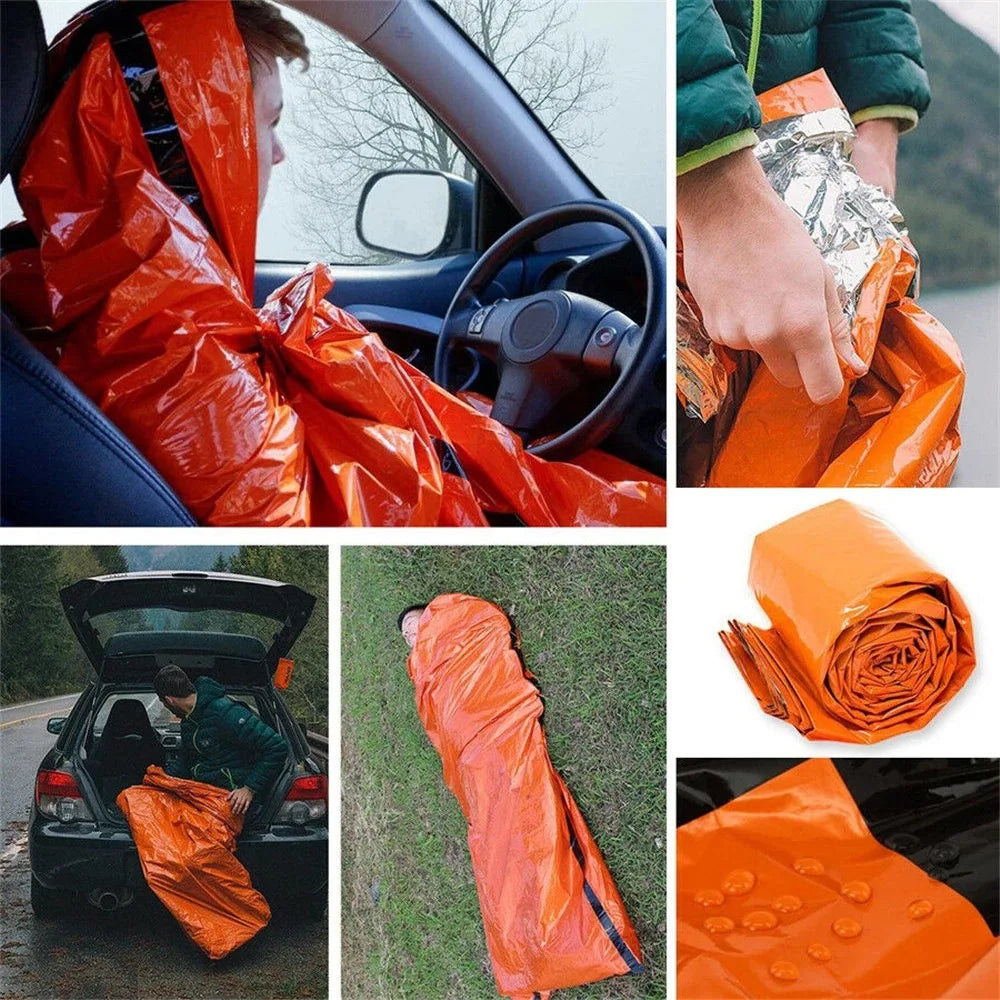 Waterproof Emergency Sleeping Bag Survival Mylar Thermal Camping Rescue Gear
