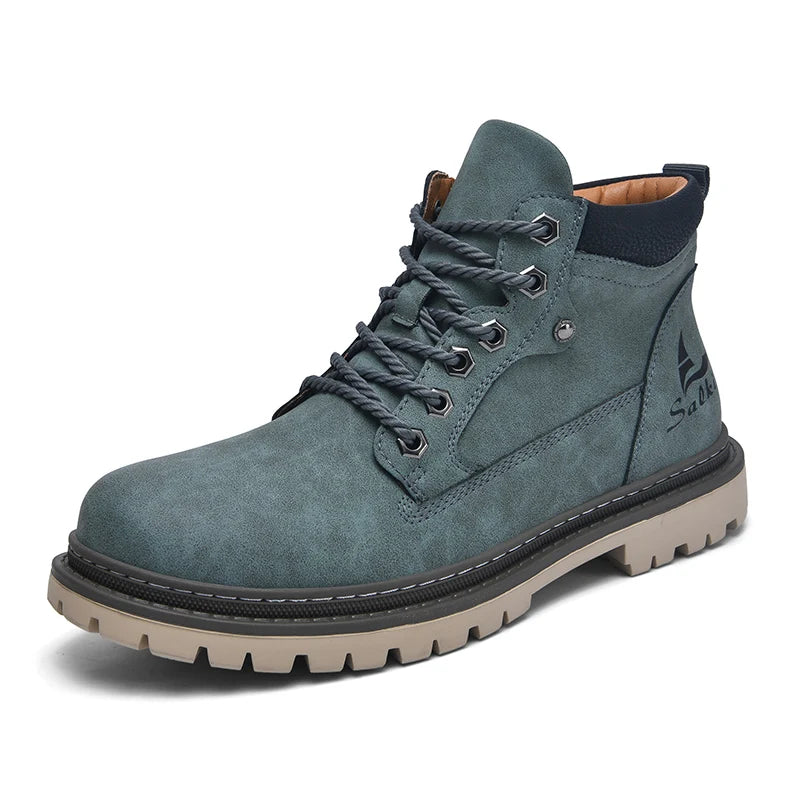 Handmade Men Ankle Boots Leather Hiking Winter Anti Slip Sneakers