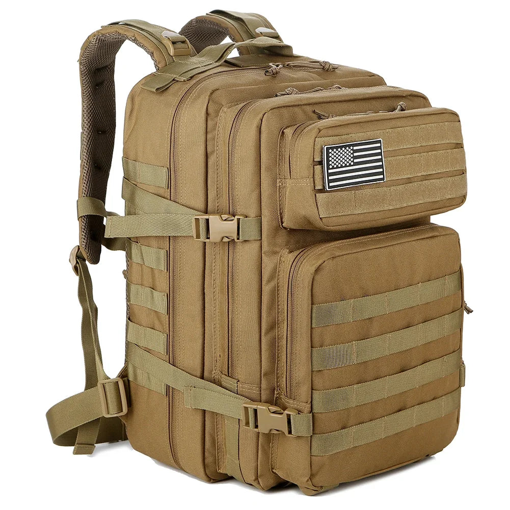 45L Tactical Backpack Large Capacity MOLLE Hiking Camping Outdoor Bag