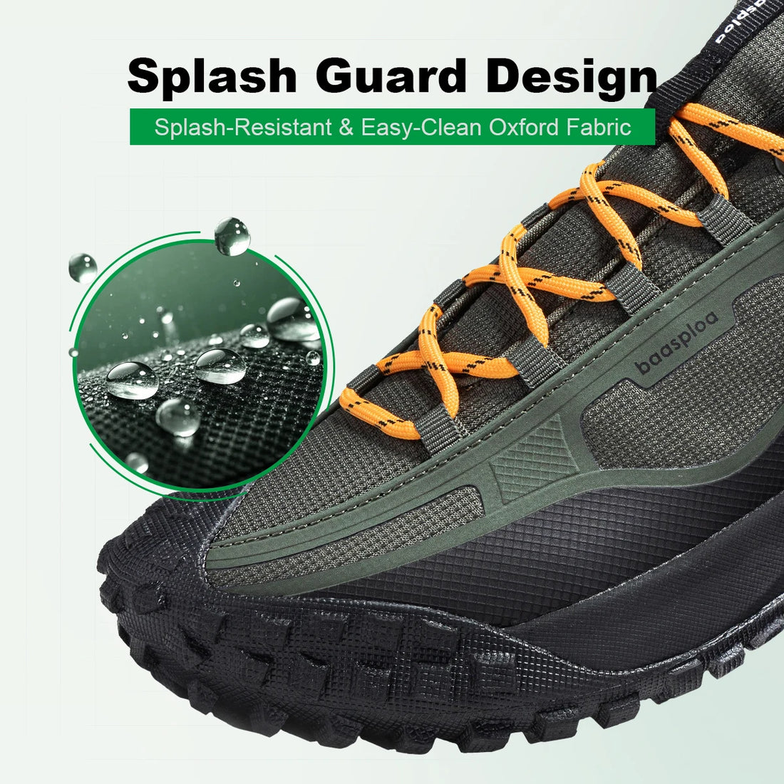 Baasploa Waterproof Hiking Shoes Men Non Slip Lightweight Outdoor Sneakers