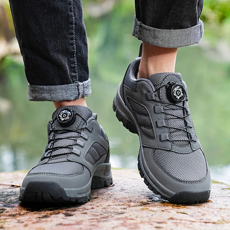 Men Outdoor Hiking Shoes Rotating Buckle Anti Slip Sports Sneakers