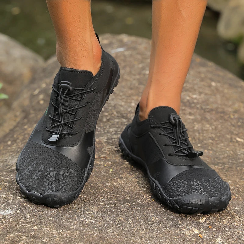 Wide Toe Barefoot Shoes Unisex Aqua Beach Sports Sneakers Black