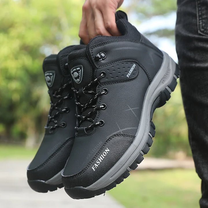 Retro Men Hiking Boots Waterproof Anti Slip Outdoor Camping Shoes